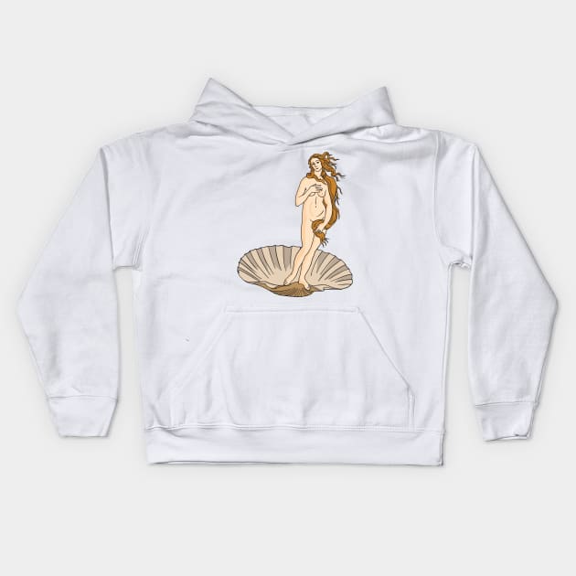 The Birth of Venus Sandro Botticelli Illustration Kids Hoodie by murialbezanson